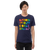 BProud Unisex T-Shirt with text "BProud Strong Equal Human" front view, on a small model.