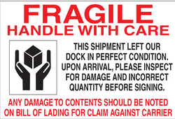 4" x 6" "Damage" Label, Paper, 500 Labels Per Roll