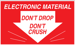 3" x 5" "Electronic Material" Label, Paper, 500 Labels Per Roll
