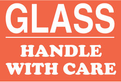 4" x 6" "Glass" Label, Paper, 500 Labels Per Roll
