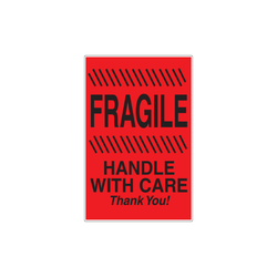 4" x 6" "Handle With Care" Label, Paper, 500 Labels Per Roll