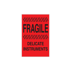 4" x 6" "Delicate Instrument" Label, Paper, 500 Labels Per Roll