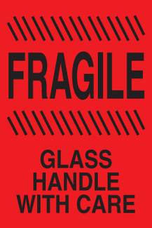 4" x 6" "Glass" Label, Paper, 500 Labels Per Roll