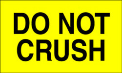 3" x 5" "Do Not Crush" Label, Paper, 500 Labels Per Roll