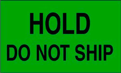 3" x 5" "Do Not Ship" Label, Paper, 500 Labels Per Roll