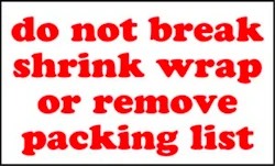 3" x 5" "Do Not Break Shrink Wrap" Label, Paper, 500 Labels Per Roll
