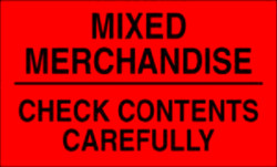 3" x 5" "Mixed Merchandise" Label, Paper, 500 Labels Per Roll