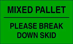 3" x 5" "Mixed Pallet" Label, Paper, 500 Labels Per Roll