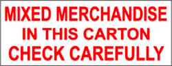 2" x 6" "Mixed Merchandise" Label, Paper, 500 Labels Per Roll