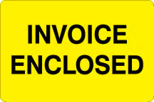 3" x 5" "Invoice Enclosed" Label, Paper, 500 Labels Per Roll