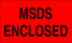 3" x 5" "MSDS Enclosed" Label, Paper, 500 Labels Per Roll