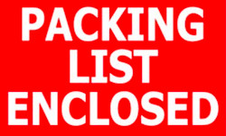 1.5" x 3" "Packing List Enclosed" Label, Paper, 500 Labels Per Roll