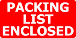 3" x 5" "Packing List Enclosed" Label, Paper, 500 Labels Per Roll