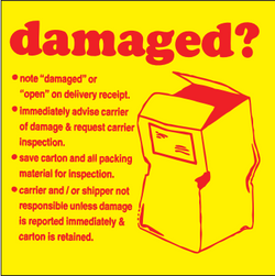 3" x 5" "Damaged?" Label, Paper, 500 Labels Per Roll