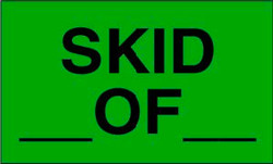 3" x 5" "Skid _ of _" Label, Paper, 500 Labels Per Roll