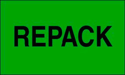 3" x 5" "Repack" Label, Paper, 500 Labels Per Roll
