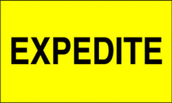 3" x 5" "Expedite" Label, Paper, 500 Labels Per Roll