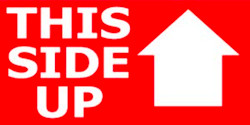 2" x 4" "This Side Up" Label, Paper, 500 Labels Per Roll