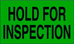 3" x 5" "Hold for Inspection" Label, Paper, 500 Labels Per Roll