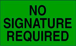 3" x 5" "No Signature Required" Label, Paper, 500 Labels Per Roll