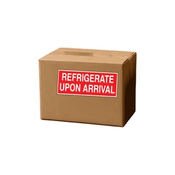 1.5" x 4" "Refrigirate Upon Arrival" Label, Paper, 500 Labels Per Roll