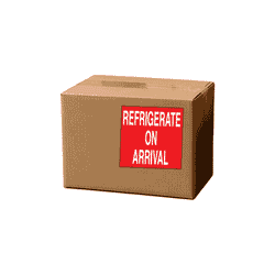 4" x 4" "Refrigirate On Arrival" Label, Paper, 500 Labels Per Roll