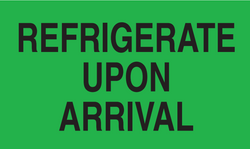 3" x 5" "Refrigirate Upon Arrival" Label, Paper, 500 Labels Per Roll