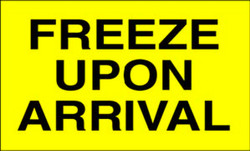 3" x 5" "Freeze Upon Arrival" Label, Paper, 500 Labels Per Roll