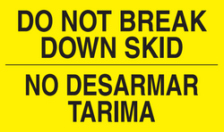3" x 5" "Do Not Break Down Skid" Label, Paper, 500 Labels Per Roll