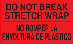 3" x 5" "Do Not Break Stretch Wrap" Label, Paper, 500 Labels Per Roll