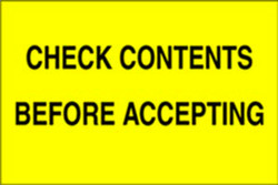 4" x 6" "Check Contents" Label, Paper, 500 Labels Per Roll
