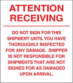 6" x 10" "Attention" Label, Paper, 250 Labels Per Roll