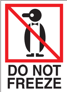 4" x 6" "Do not Freeze" Label, Paper, 500 Labels Per Roll
