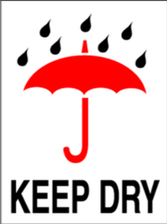 4" x 6" "Keep Dry" Label, Paper, 500 Labels Per Roll