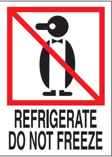 3" x 4" "Refrigerate Do Not Freeze" Label, Paper, 500 Labels Per Roll