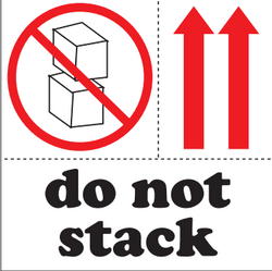 4" x 4" "Do Not Stack" Label, Paper, 500 Labels Per Roll