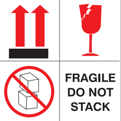 4" x 4" "Do Not Stack" Label, Paper, 500 Labels Per Roll