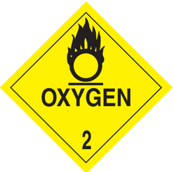 4" x 4" "Oxygen 2" Label, Paper, 500 Labels Per Roll