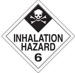 4" x 4" "Inhalation Hazard" Label, Paper, 500 Labels Per Roll
