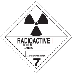4" x 4" "Radioactive" Label, Paper, 500 Labels Per Roll