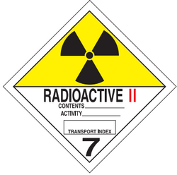 4" x 4" "Radioactive" Label, Paper, 500 Labels Per Roll