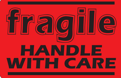 2" x 3" "Fragile" Label, Paper, 500 Labels Per Roll