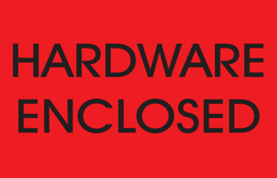 2" x 3" "Hardware Enclosed" Label, Paper, 500 Labels Per Roll