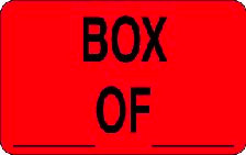 1.25" x 2" "Box _ Of _" Label, Paper, 500 Labels Per Roll