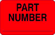 1.25" x 2" "Part Number ___" Label, Paper, 500 Labels Per Roll
