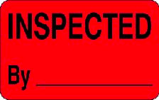 1.25" x 2" "Inspected By ___" Label, Paper, 500 Labels Per Roll