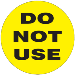 2" Diameter, "Do not use" Circle Label, Paper, 500 Labels Per Roll