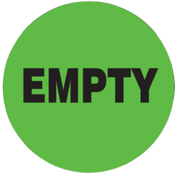 2" Diameter, "Empty" Circle Label, Paper, 500 Labels Per Roll