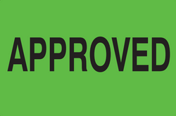 2" x 3" "Approved" Label, Paper, 500 Labels Per Roll