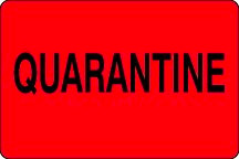 2" x 3" "Quarantine" Label, Paper, 500 Labels Per Roll